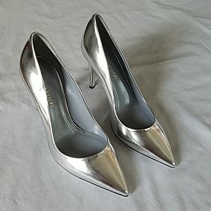 New Tamara Mellon silver mirror party heels